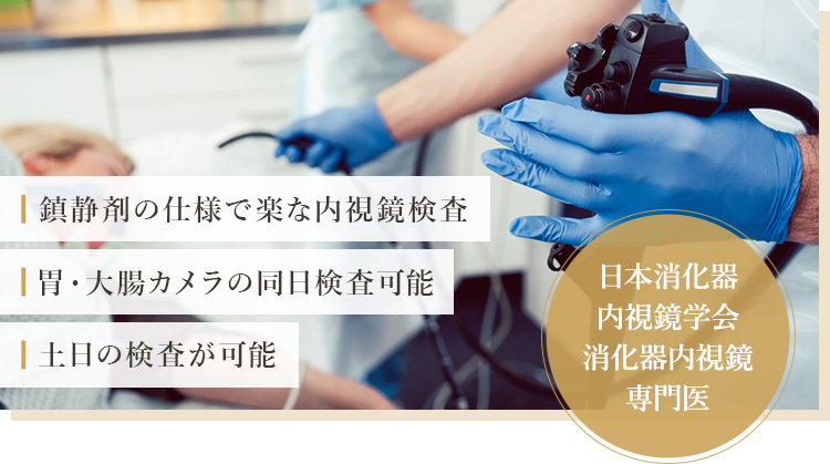 日本消化器内視鏡学会 消化器内視鏡専門医による胃・大腸カメラ検査が可能